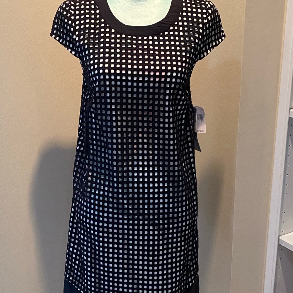 Black and white checked and layered summer dress